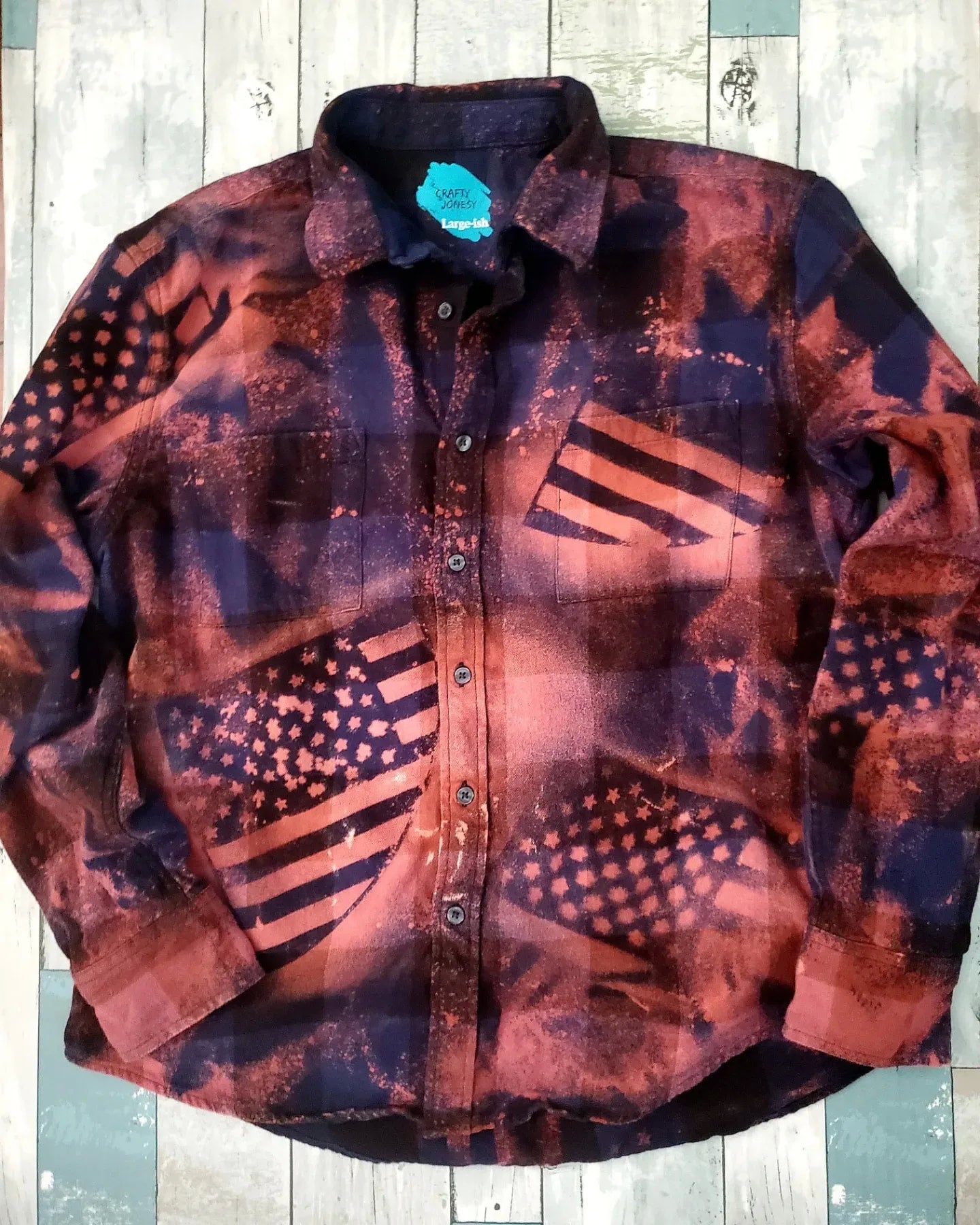 American flag flannel shirt clearance